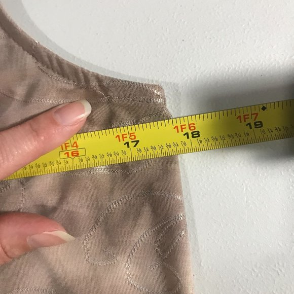 AB Studio Women's Small Sleeveless Tunic Tan Top Blouse Asymmetrical Scoop Soft - Picture 12 of 15